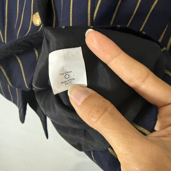 J.Crew Schoolboy Striped Blazer Wool Navy Size 4 - Picture 5 of 7